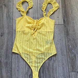 UO OUT FROM UNDER YELLOW BODYSUIT